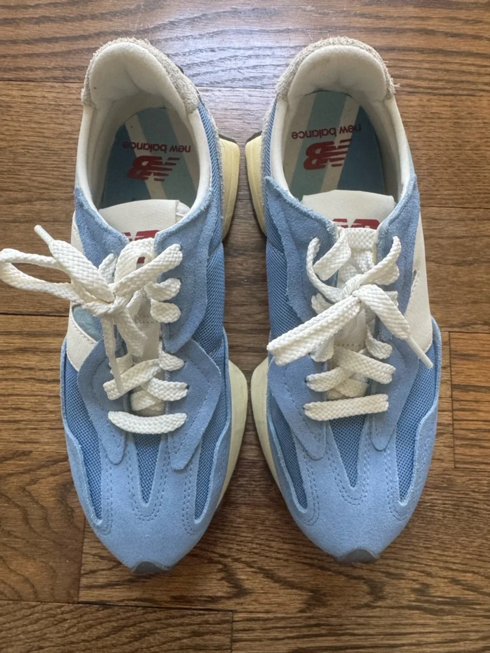 New Balance 327 Blue Suede Sneakers Retro Runner NWOT Women’s 7.5 - Picture 2 of 8